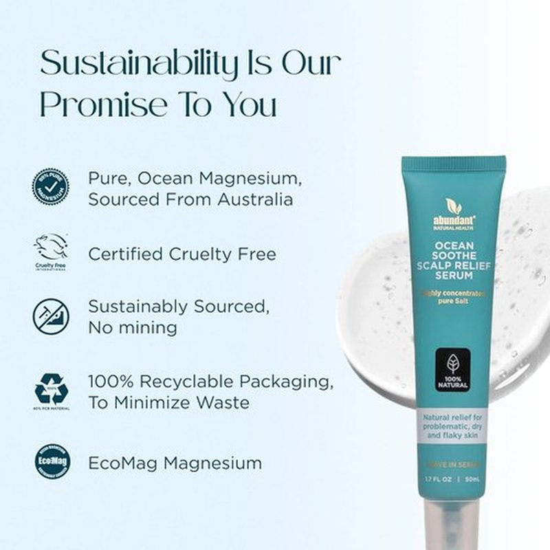 Abundant Natural Health Ocean Soothe Scalp Relief Serum - Magnesium Salt Treatment for Dry Skin | 50mL