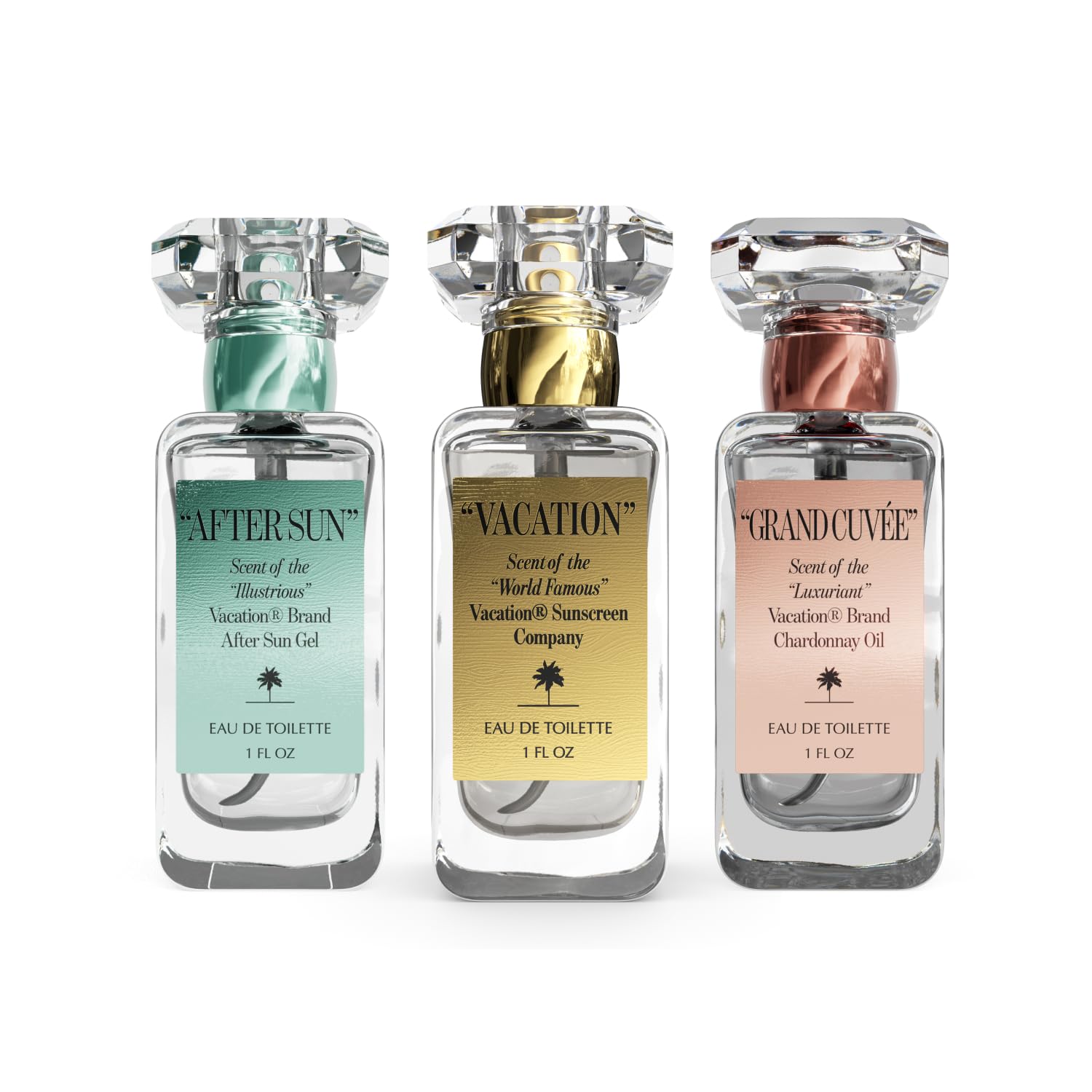 VACATION Eau de Toilette Trio, 3 Pack, 1 Fluid Ounce Each - Perfume Gift Set for Women, Beach Summer Fragrance Variety Pack, Travel Size