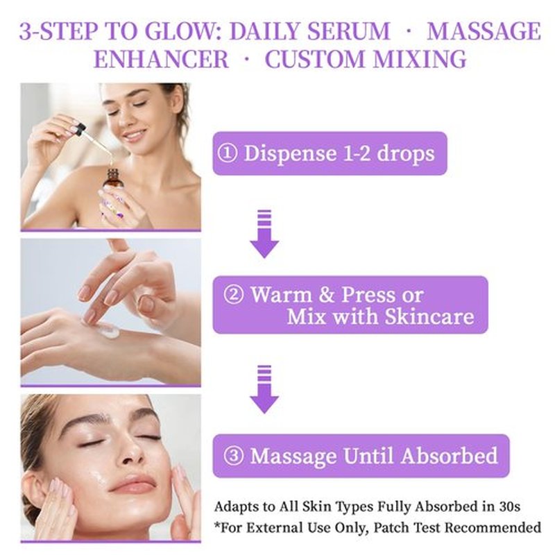 MMPANG Organic Face Oil with Lavender, Rosehip, Frankincense, Pomegranate & Vitamin E - USDA Certified Cold Pressed 100% Natural Anti-Aging Facial Oil for Moisturizing, Brightening - 1oz / 30ml
