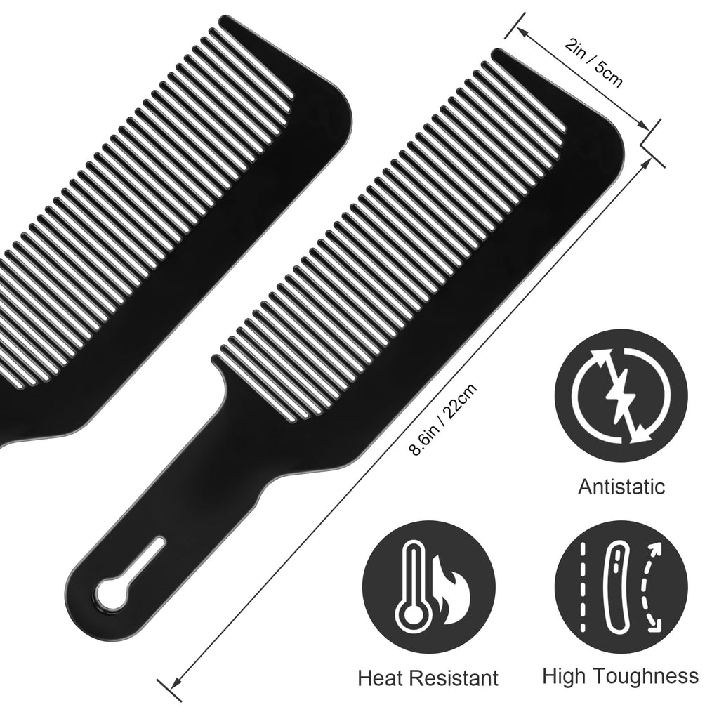 NICEMOVIC Barber Hair Cutting Blend Fade Combs 6 Pack for Hair Stylist, Barber Supplies Accessories, Individually Wrapped Clipper Fading Flat Top Blending Comb for Fades & Men Haircut (Black)