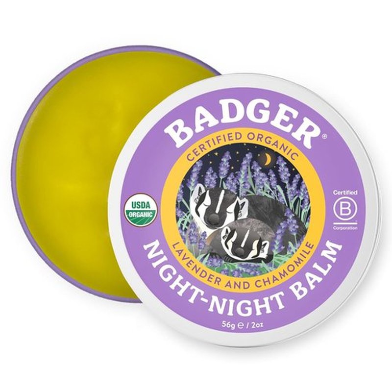Badger Night Night Balm - Soothing Sleep Aid in 2 oz Tin for Relaxation and Calm