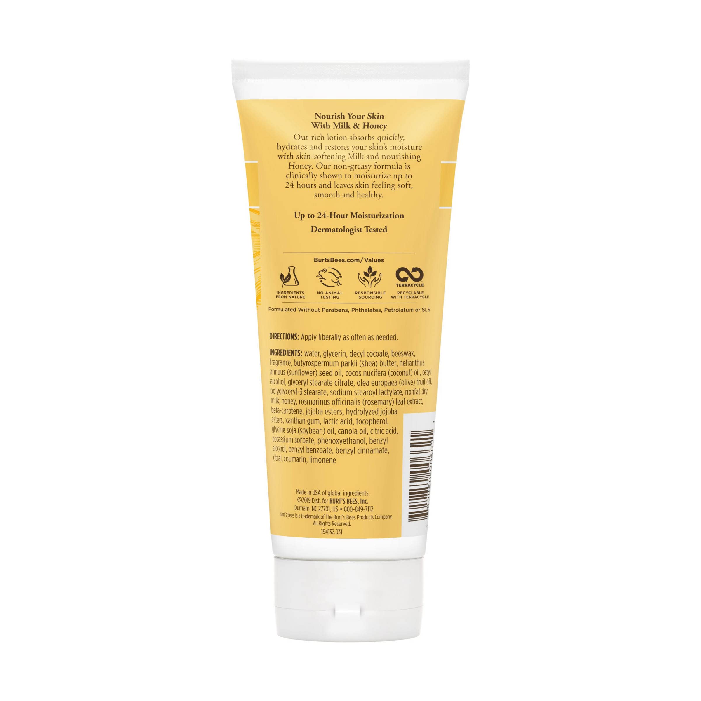 Burts Bees Body Lotion Milk & Honey, 6 OZ