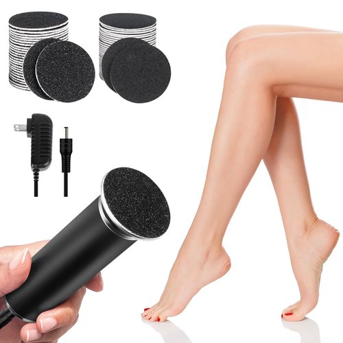 Ranrose Electric Callus Remover: Electric Foot File Callus Remover with 60 Sandpaper Pad Disks, Professional Foot Filer for Foot Spa Pedicure, Adjustable Speed Controls(Black)