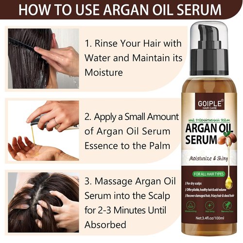 Argan Oil Hair Serum by Regine Switzerland - Moisturizing & Anti-Frizz Treatment for Dry, Damaged Hair | Heat Protectant & Nourishing Shine