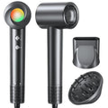 Hair Dryer, 160000 RPM Ionic Hair Dryer Portable Lightweight Blow Dryer with 500 Million Negative Ions, Fast-Drying, Lightweight and Quiet with Diffuser & Nozzle, Perfect for Home and Travel-Black