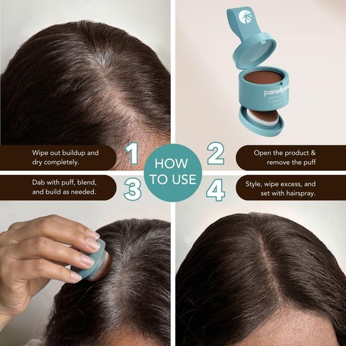 Paradyes Instant Root Tint Hairline Powder - Root Touch Up Hair Color for Gray Coverage - Bald Spot Concealing Hair Powder for Women & Men - 24-Hour Stain-Proof - Dark Brown - 0.14 Ounce