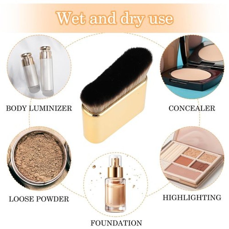 Divina Vitae Self Tan Brush - Soft Body Makeup Tool for Flawless Tanning | Portable Gold Design