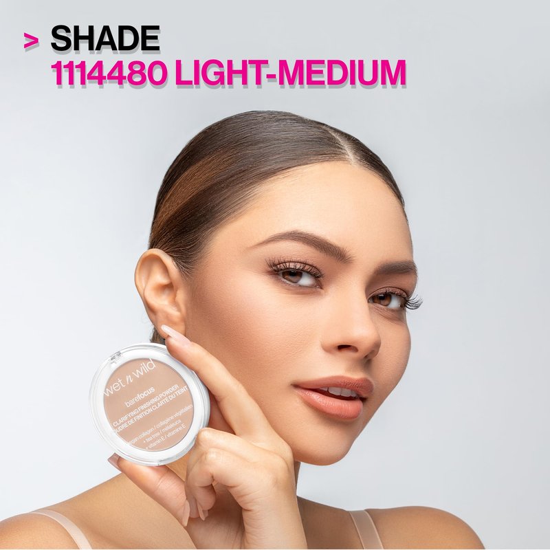 wet n wild Bare Focus Clarifying Finishing Powder | Matte | Pressed Setting Powder Translucent (Pack of 2)