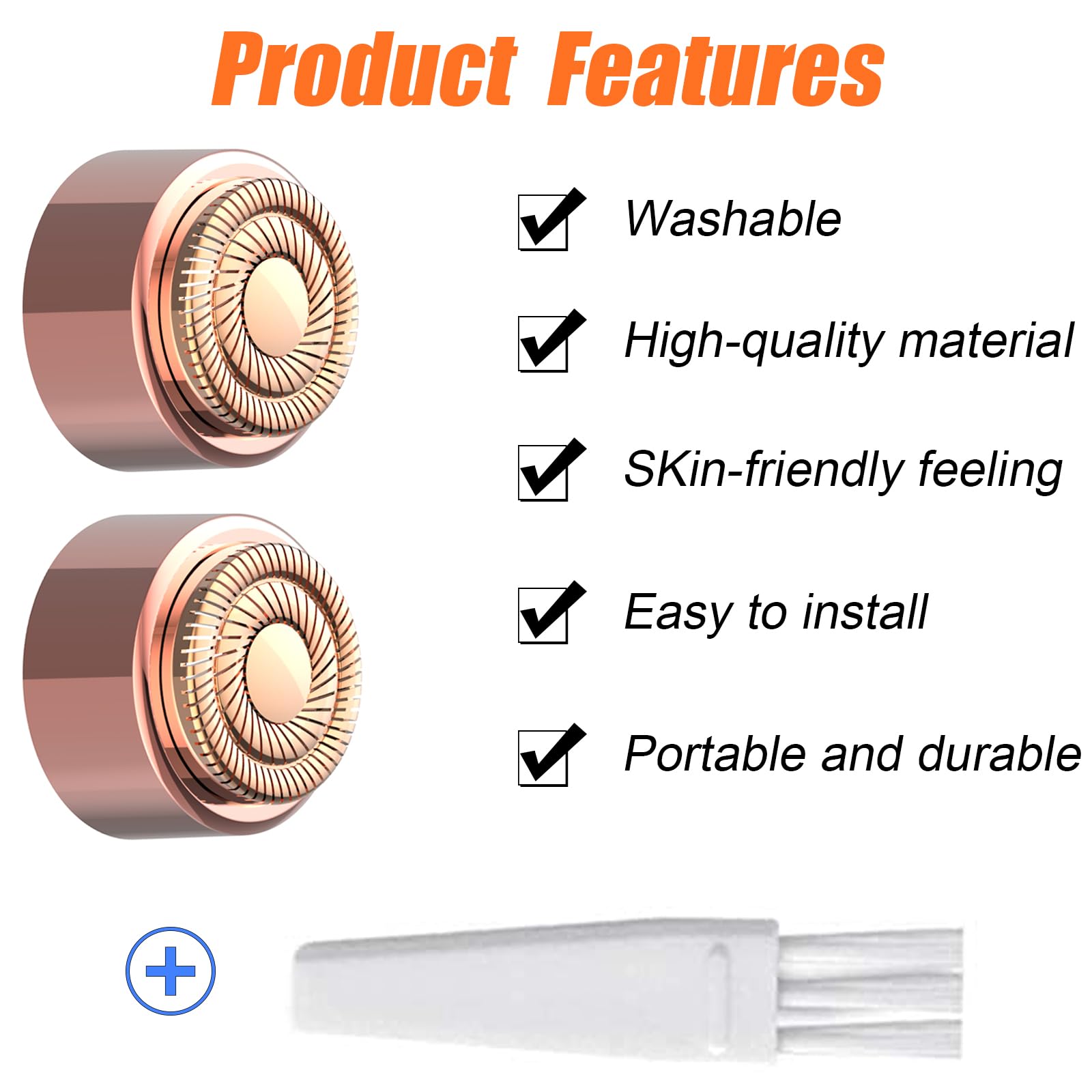 Flawless Replacement Heads for Generation 3 Facial Hair Remover with LED Light-New Version for Finish Touching Flawlass Trimmer, Pack of 2