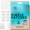 BLOOMORA Large Pimple Patches for Face, Hydrocolloid Pimple Patches, Variety Shapes Zit Stickers, Pimple Spot Care, Pimple Spot Care, Round, Moon, Rectangle, Oval (6 Sizes, 128 Count)