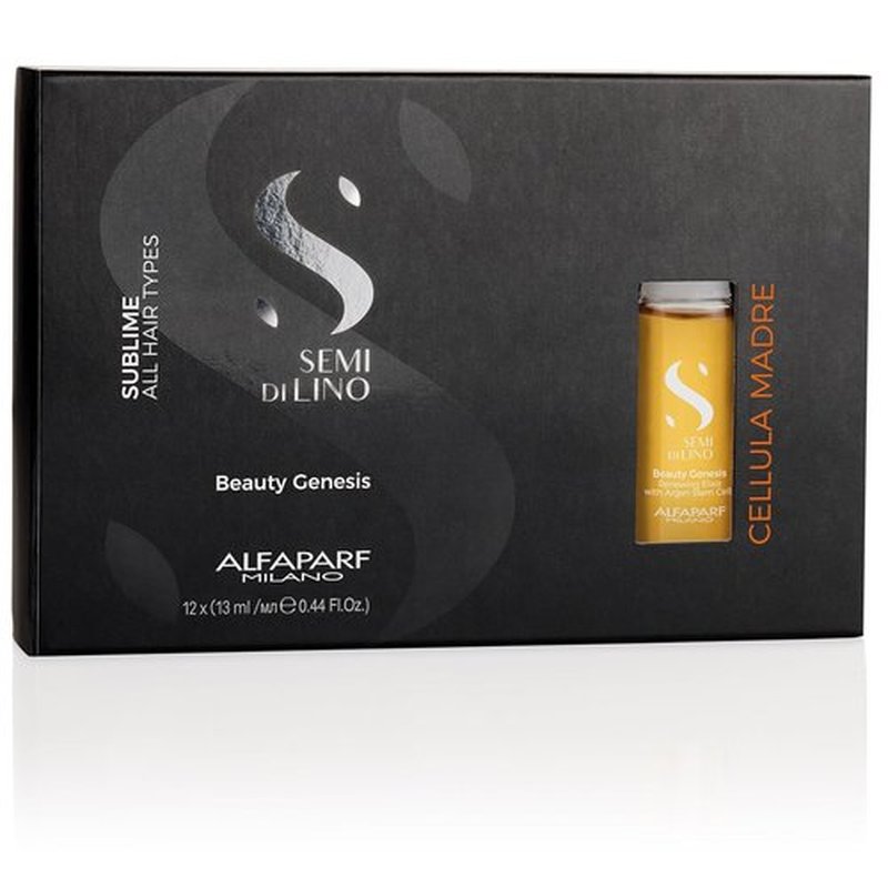 ALFAPARF MILANO Semi Di Lino Argan Ampoules - Radiant Hair Treatment Vials for Color Protection | 12 Vials (0.44 fl. oz. Each)