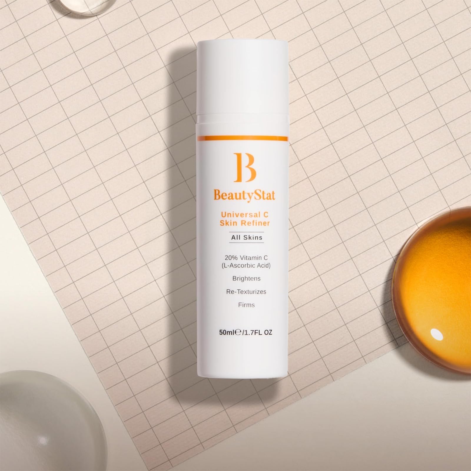 BeautyStat Universal C Refiner - 20% Pure Vitamin C Serum For Face, Brightens the Look of Dull Skin & Dark Spots, Minimize the Appearance of Fine Lines & Wrinkles (1.7 oz. / 50ml)