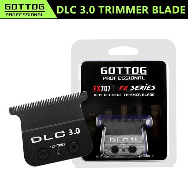 DLC 3.0 Replacement Blades - Zero-Gapped Blades for FX787 & FX726 Trimmers | Compatible with Barberology FX707BD3 - Black