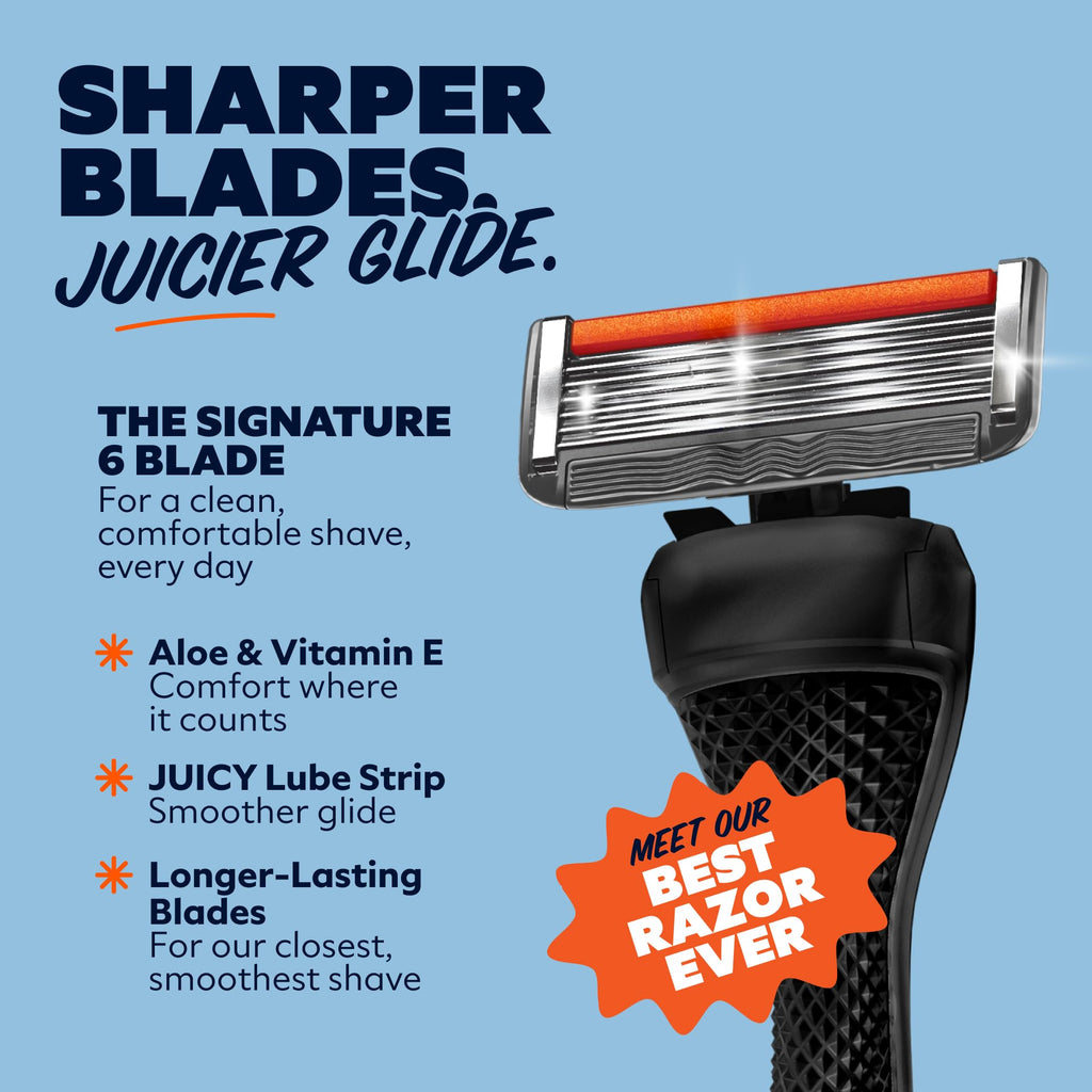 Dollar Shave Club | Travel Shave Set | 4 Extra Close Refill Cartridges, 1 Handle (Black), 1 Razor Cover