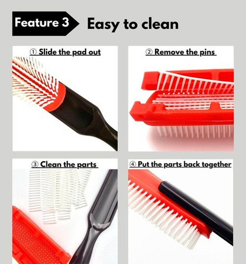 MDSTYLE Hair Brush - Curl Defining Detangler for Thick, Wavy & Coily Hair - 9 Row Design (Black, Small)