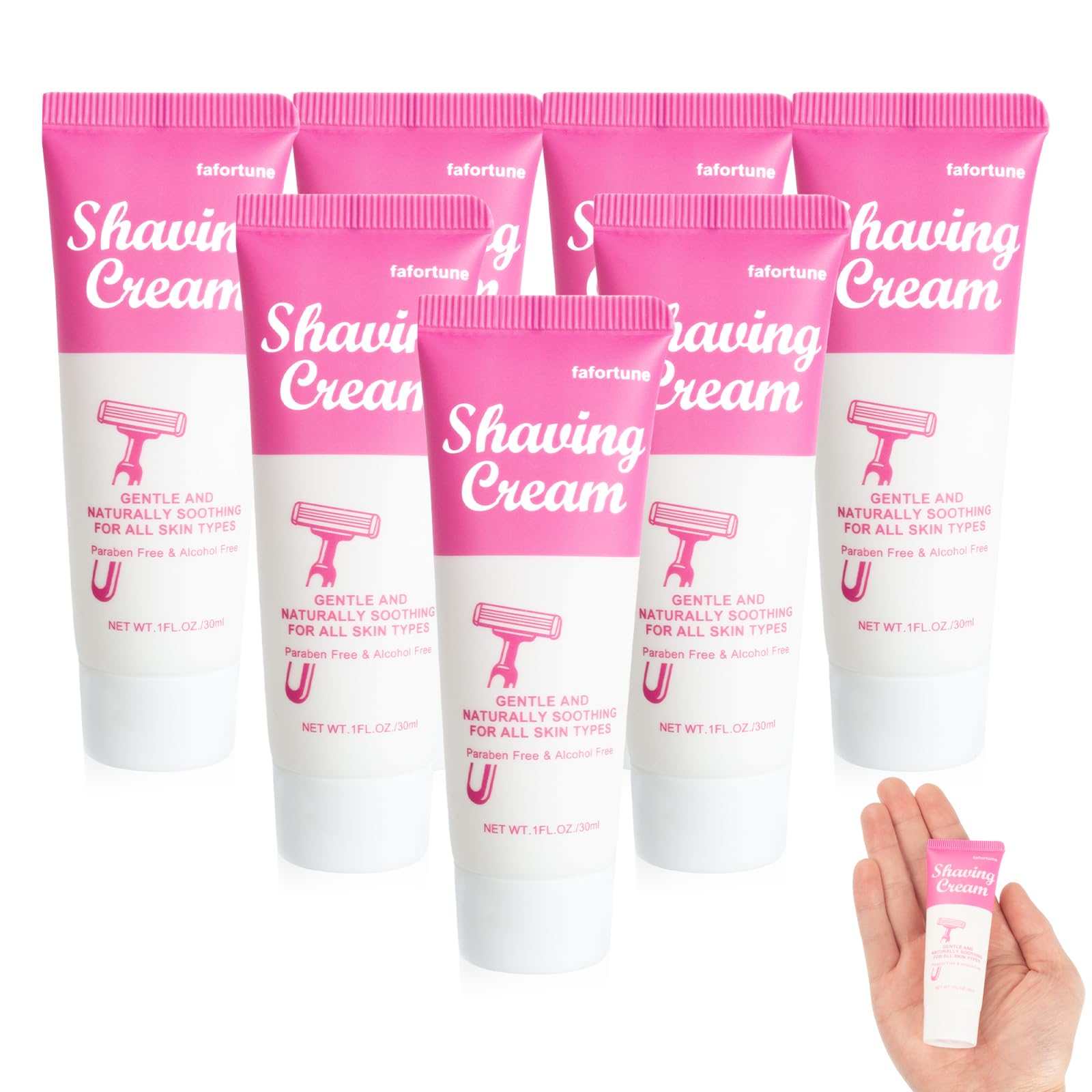 fafortune Womens Shaving Cream Bulk Travel,1fl oz/30ml Shave Gel for Women,Care Dry Skin Womens Shave Gel for Travel Guests(Jasmine,Pack of 10)