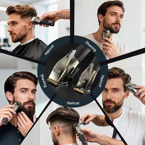 piceve Hair Clipper for Men, Professional Electric Hair Cutting & Trimmers Set with 7500RPM Powerful Motor & LCD Display, Mens Cordless Hair Grooming Kit Barbers Haircut, Gift for Birthday Christmas