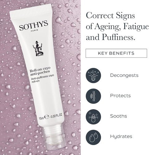SOTHYS Anti-Puffiness Cryo Roll-On - Eye Roller Gel for Dark Circles & Puffy Eyes | Firming Undereye Care