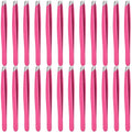 Mudder 24 Pieces Eyebrow Tweezers Bulk Stainless Steel Slanted Tip Precision Tweezers for Facial Hair, Blackhead and Tick Remover, Men and Women Professional(Neon Pink)