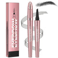 Skiennix Microblading Eyebrow Pen - 4-Tip Waterproof 3D Pencil for All-Day Natural Makeup (Black)