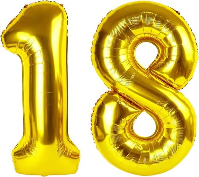 Skiennix 40-Inch Gold Number Balloon - 18th Birthday Party Decoration for Men & Women