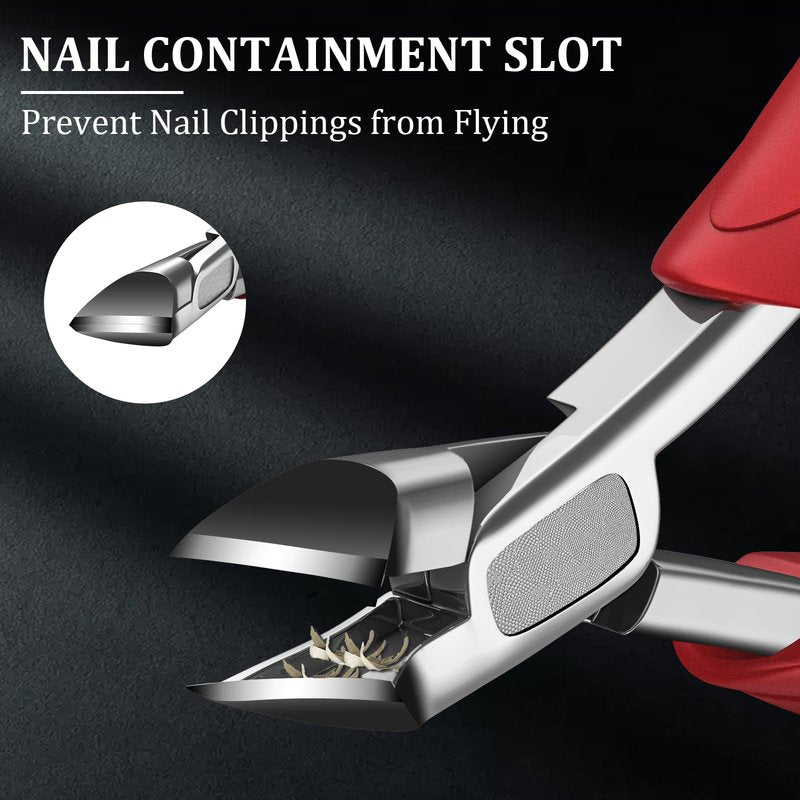 VANWIN Toe Nail Clippers for Thick Nails for Seniors, Wide Jaw Thick Toenail Clippers for Thick Toenails with Catcher, Precision Stainless Steel Ingrown Toenail Clippers for Adults, Men and Women