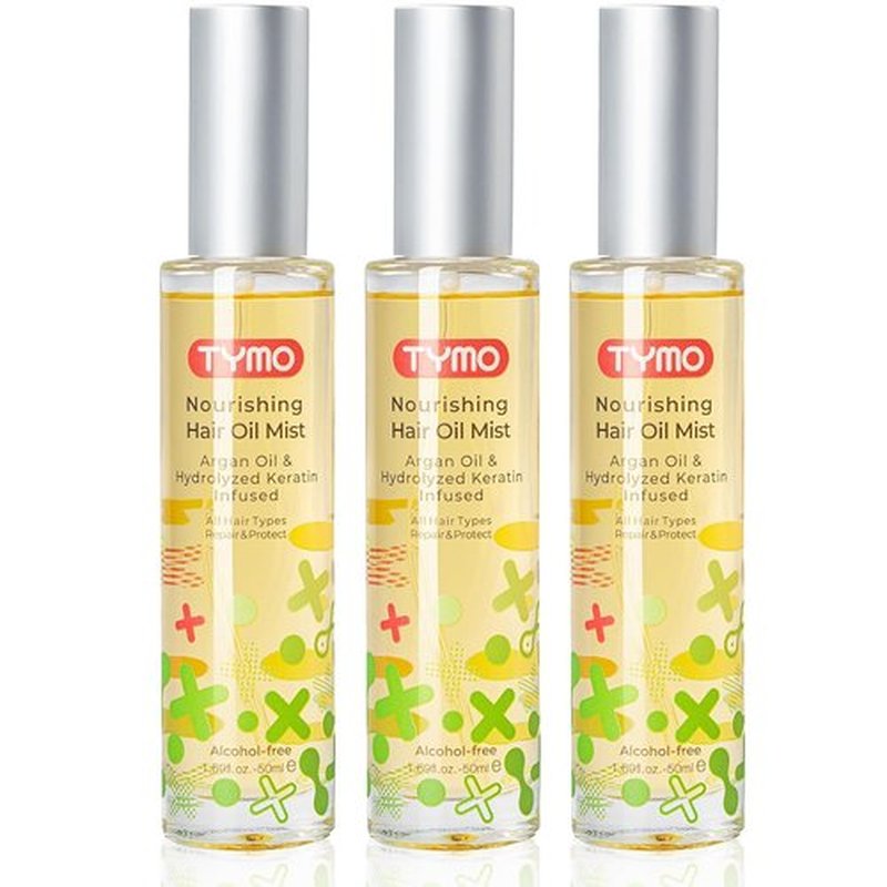 TYMO Argan Hair Oil Spray - Hydrating 6 Blend Oil for Frizzy & Dry Hair | Organic Daily Treatment, 3-Pack