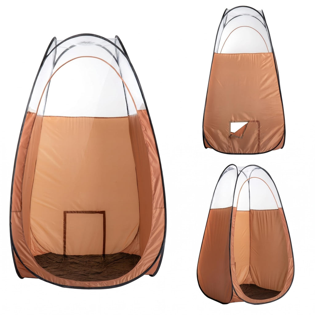 Naked Sun XL Portable Spray Tan Tent – Extra Large Pop Up Tent for Professional Tanning, Heavy Duty Fabric Mobile Spray Room with Carrying Bag & Easy Clean Floor - Bronze