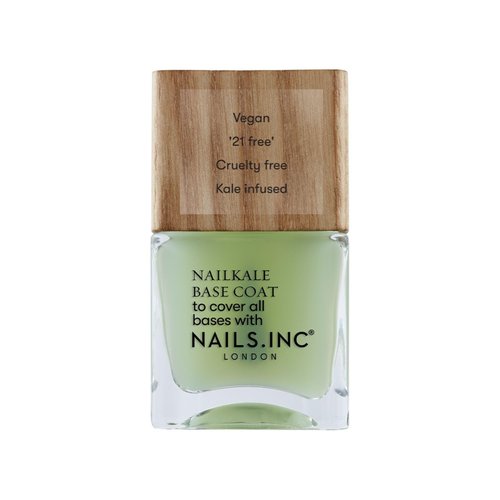 Nails Inc Plant Power, NailKale, Kale Extract, Base Coat, Glossy, No Chip, Long Lasting, Quick Dry, Air Dry, Professional Manicures & Pedicures, Fingernails & Toenails, Vegan Nail Polish, 0.47 Fl Oz