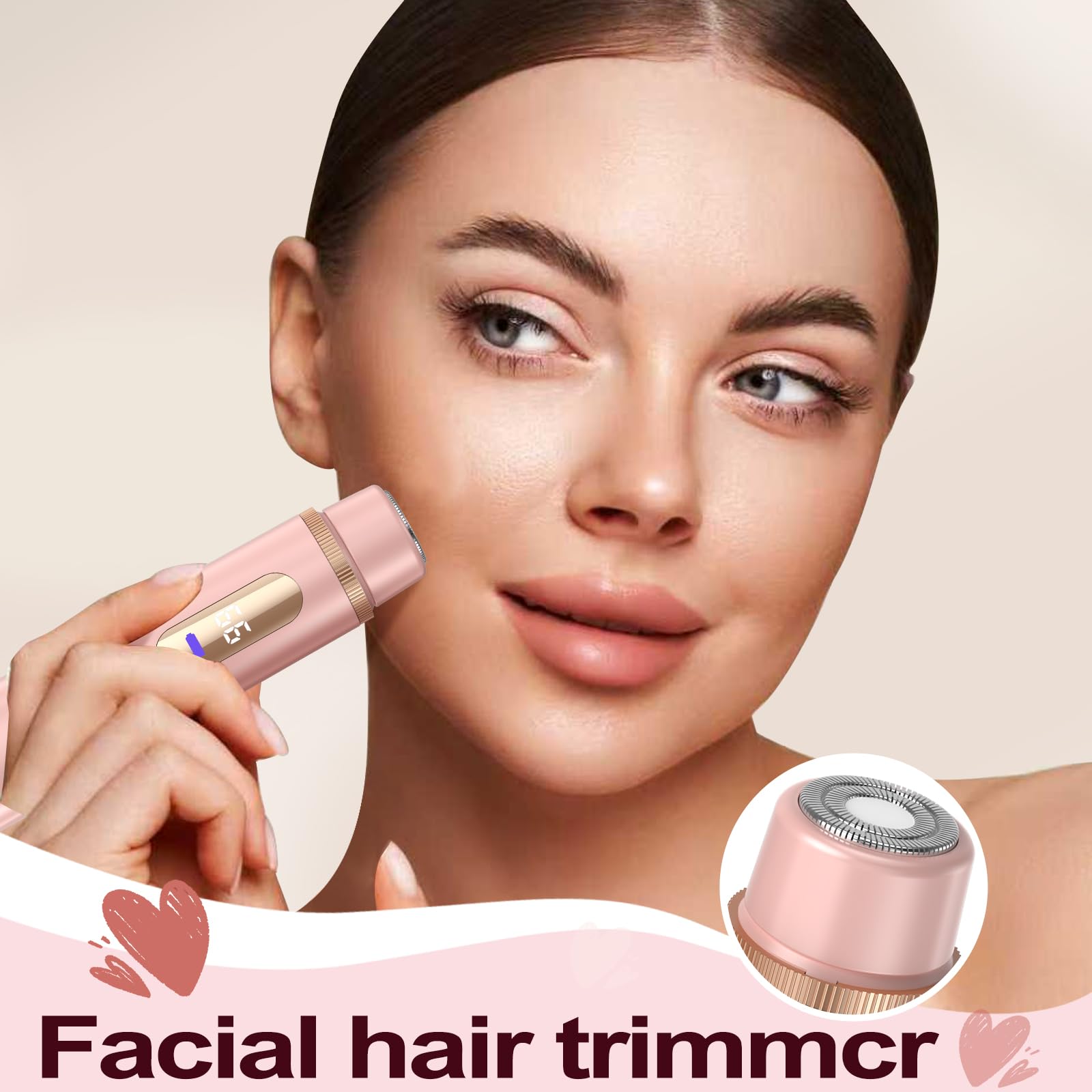 Bikini Trimmer for Women Electric Razors for Women Women's Electric Razor 2 in 1 Shaver Pubic Hair Trimmer Ipx7 Waterproof Wet Dry Use Bikini Shaver for Ladies Pubic, Legs, Face, Underarms (Pink)