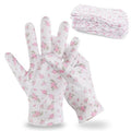 HandLove Premium 100% Cotton Gloves | Moisturizing Gloves for Dry Hands | Overnight Sleeping & Eczema | White Floral Dots, 12 Pairs
