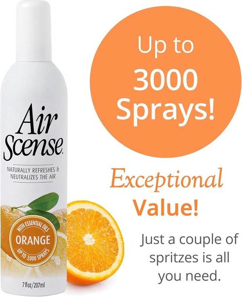 Air Scense Air Freshener - Natural Orange Essential Oil Room Spray | 7 fl oz (2-Pack) for Home & Bathroom