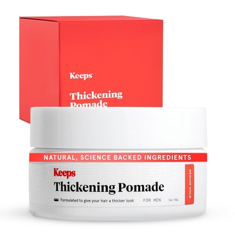 Keeps Thickening Pomade for Men - Medium Hold Matte Finish - Biotin Hair Styling - 3 Oz Travel Size