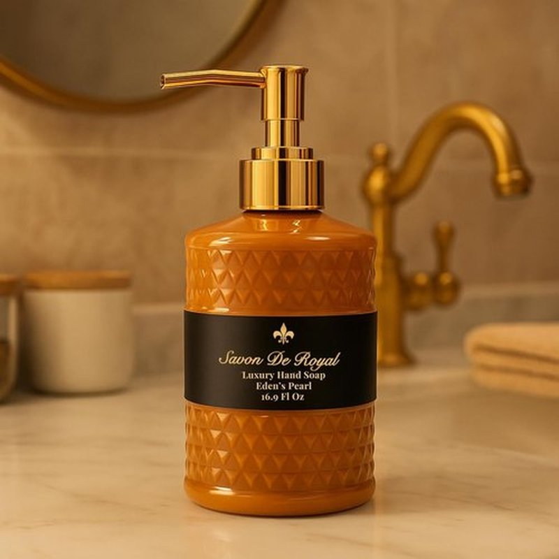 Savon De Royal Luxury Liquid Hand Soap - Jasmine Scent, Moisturizing & Vegan, 16.9 Fl Oz Refillable Bottle