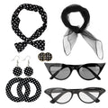 LmashRbaiw 1950s Accessories,50s Outfit for Women,Halloween Accessories for Women,Sexy Halloween Costumes,Cat Eye Glasses,50s Halloween Costumes for Cosplay Party,Hippie Costume