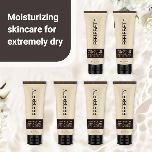 Skiennix Vitamin B5 Skin Lotion - Nourishing Moisturizer with Hibiscus, Rose & Peony | Travel-Size 1.7 fl oz (6 Pack)