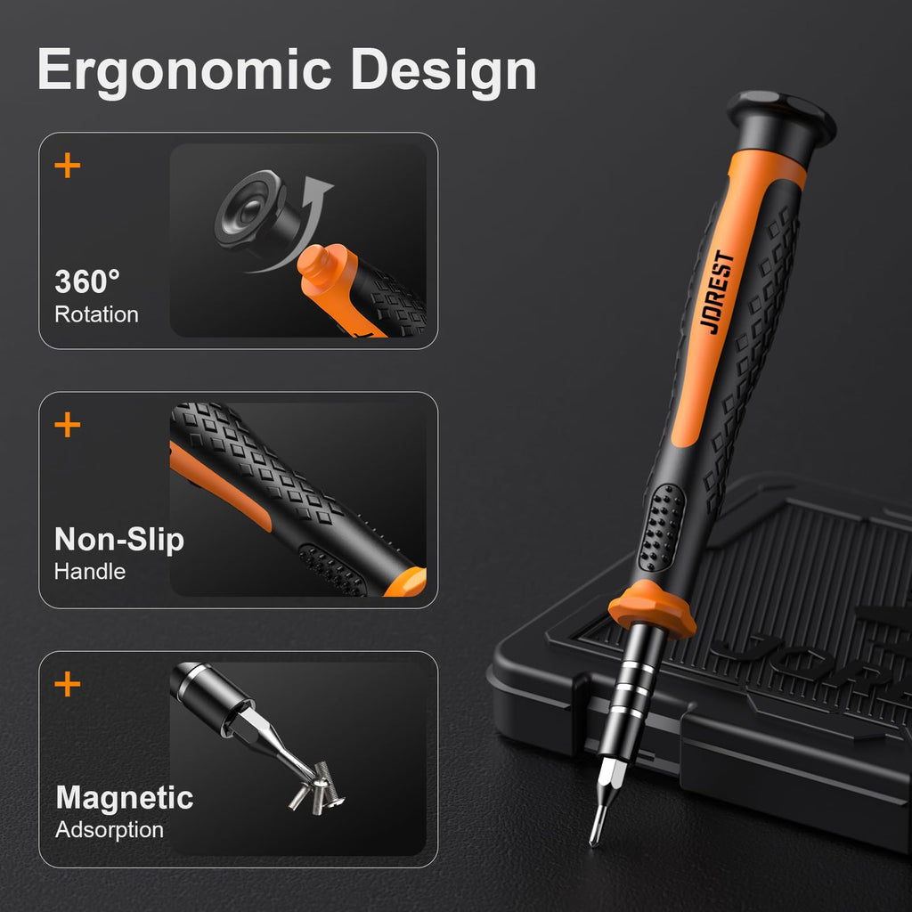 JOREST Small Precision Screwdriver Set with Torx Triwing Phillips, Mini Repair Tool Kit for Macbook, Computer, Laptop, PC, iPhone, PS5, Xbox, Switch, Glasses, Watch, Ring Doorbell, Electronics
