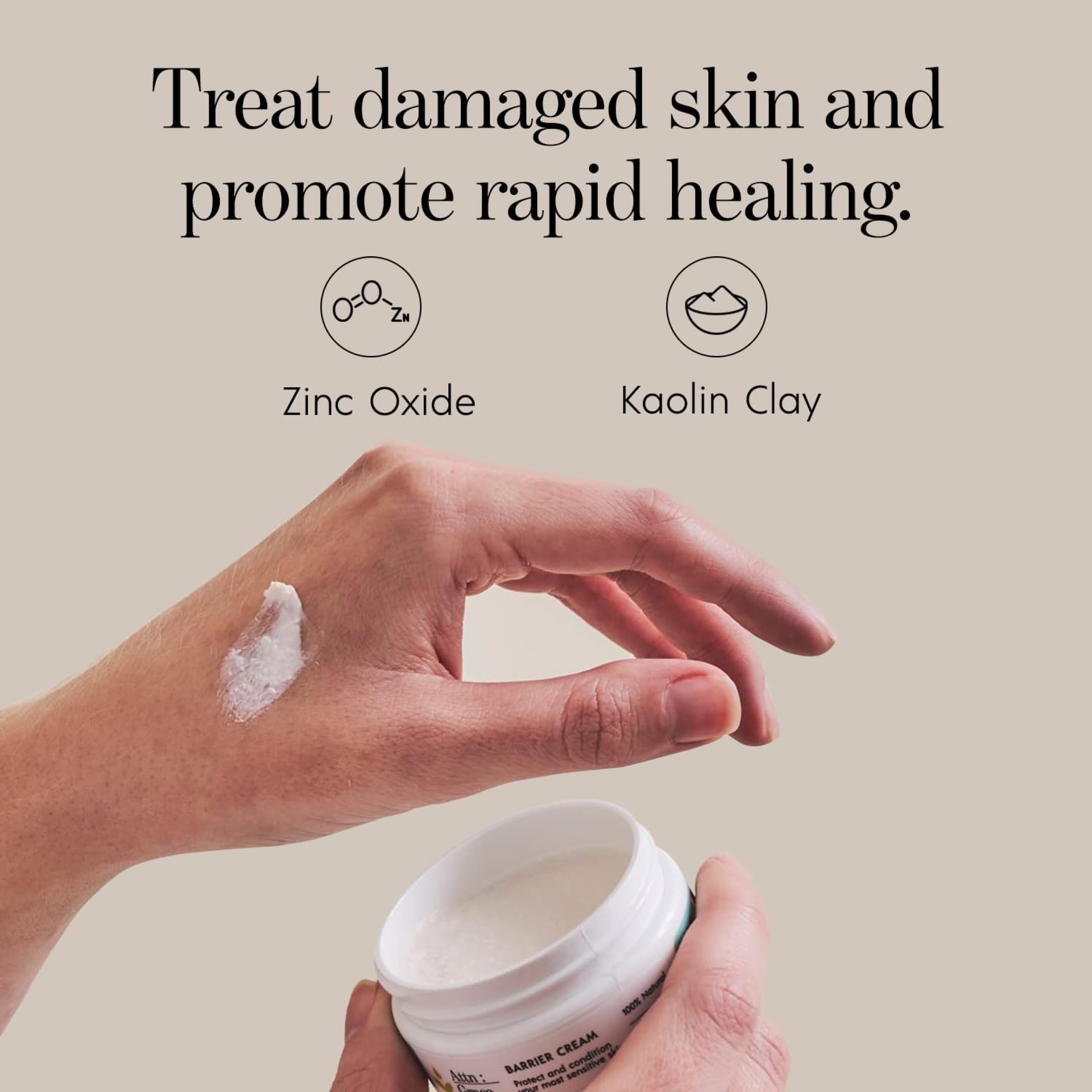 ATTN : GRACE Barrier Cream - Coconut Oil, Shea Butter, and Beeswax Protects Skin and Prevents Irritation - Promotes Rapid Healing for Damaged Skin - Dermatologist Tested, Talc Free, No Parabens