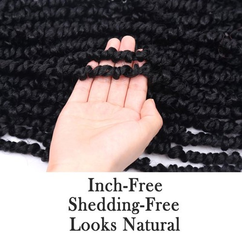 Passion Twist Hair - 24 Inch Passion Twist Crochet Hair For Women 8 Packs Crochet Pretwisted Curly Hair Passion Twists Synthetic Braiding Hair Extensions (24inch (pack of 8), 1B)