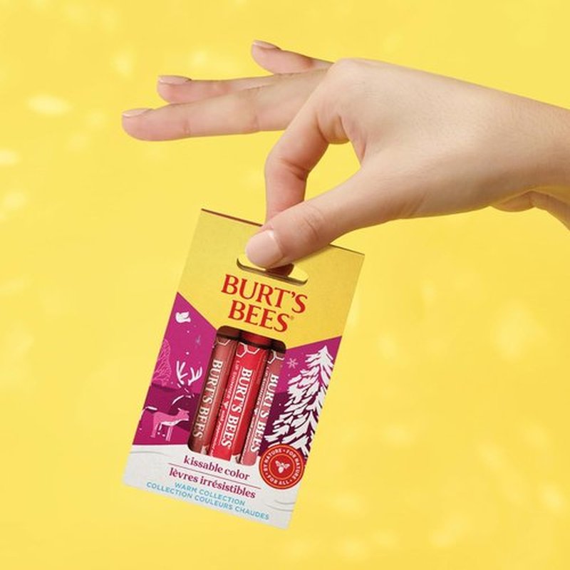 Burt's Bees Shimmer Lip Tint Set - Moisturizing Tinted Lip Balm for All-Day Hydration | Warm Collection (3-Pack)