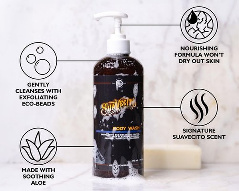 Suavecito Men's Body Wash 16 oz. Exfoliating Deep Cleaning Showering Original Fragrance