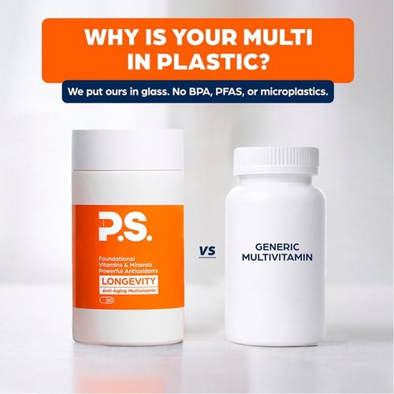 PS Longevity Supplement - Premium Anti-Aging Multivitamin for Men & Women | Methylated B Vitamins, CoQ10 & Antioxidants - Boost Cellular Health & Memory - 2 Month Supply