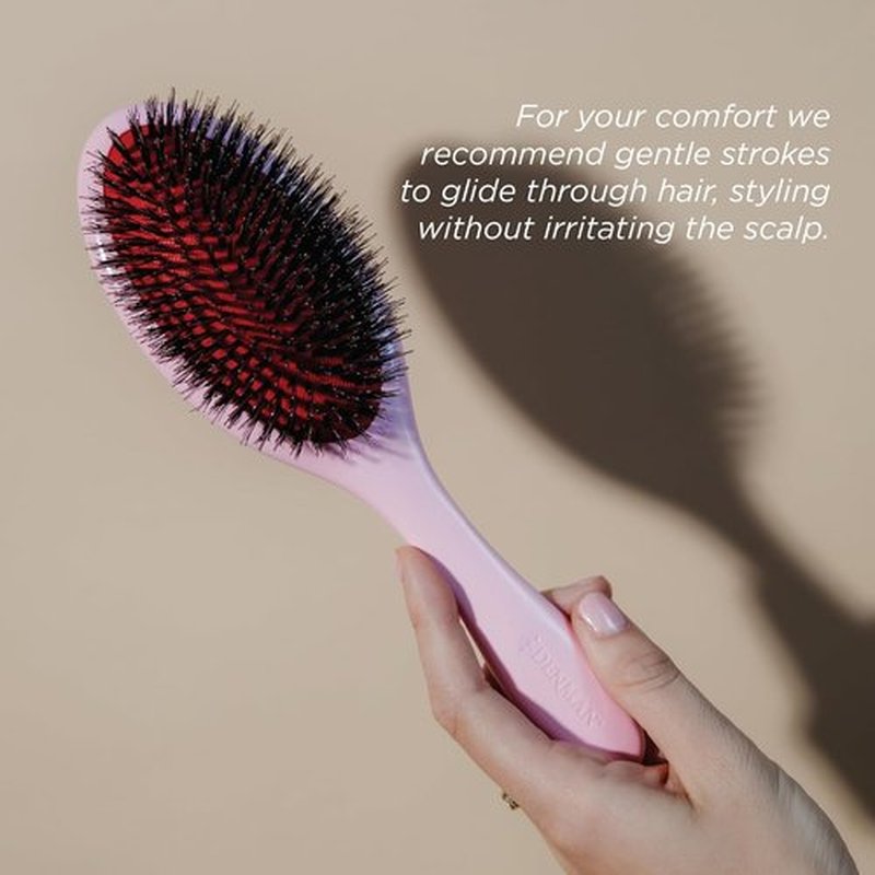 Denman Boar Bristle Hair Brush - Smoothing, Shine Enhancing & Detangling for All Hair Types