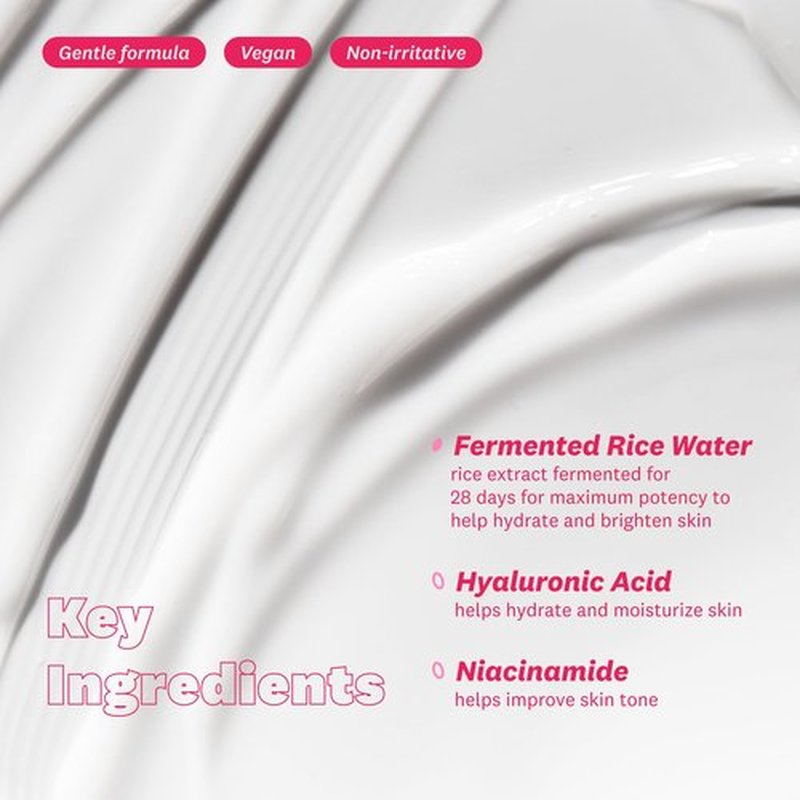 The Face Shop Rice Water Bright Vegan Cream - Instant Moisturization Quick-Absorbing Formula - Vegan, Brightening - Rice Water, Niacinamide, Hyaluronic Acid - Moisturizer Face Cream - Korean Skin Care