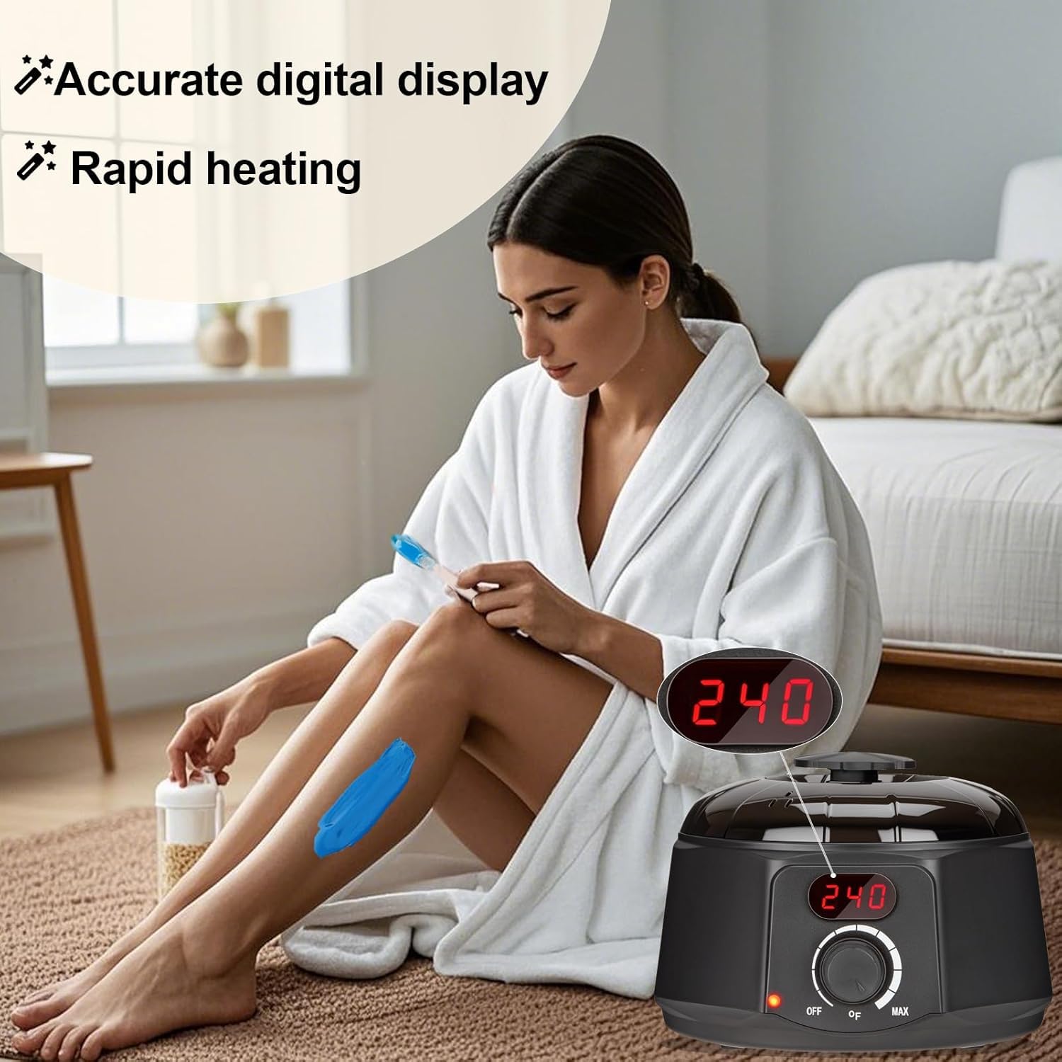 Professional Wax warmer for hair removal, Digital 16oz Wax Melting Pot with See through lid, Waxing Machine for Beginners, Face, Bikini, Leg, Body