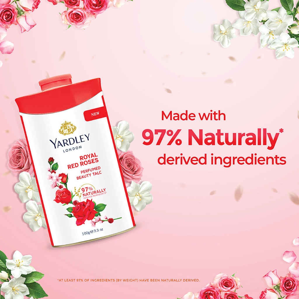 Yardley London Royal Red Roses Perfumed Beauty Talc 100g