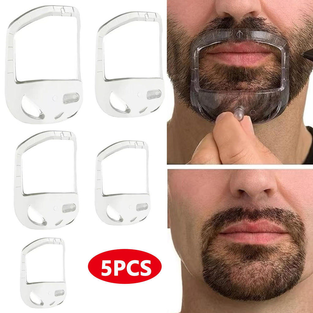 Beard Shaping Tool Set: 5 Size Goatee Shaper for Men, Goatee Shaving Template & Beard Guide Shaper, Mustache Grooming Kit Face Hair Styling Template for Precise Trimming