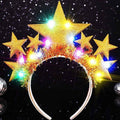 GORTIN Light up Star Headband Gold Glowing Costume Headpiece Rave Hair Accessories for Women (A-Gold, Free size)