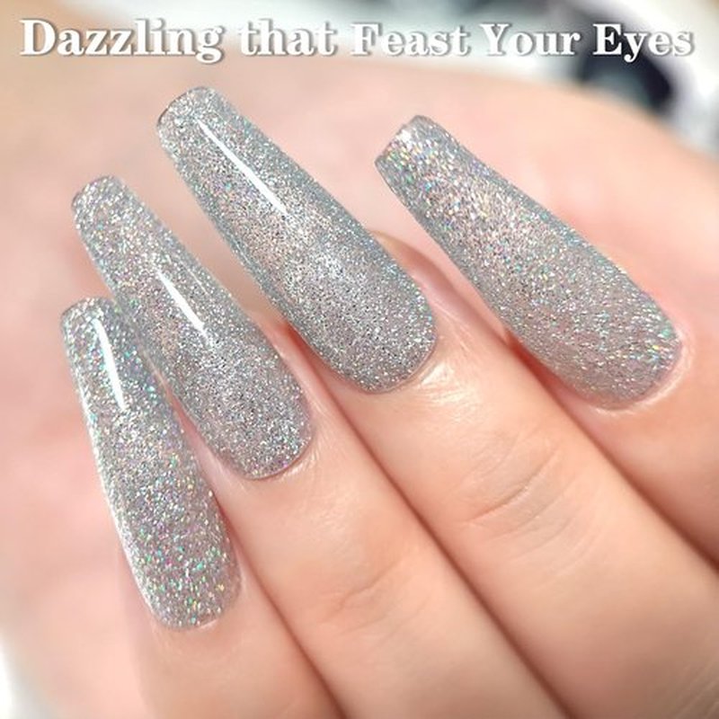 KRISNICE Color Changing Gel Nail Polish Gift Set Black And White Glitter Mood Chameleon Soak Off UV LED Thermal Temperature Art Manicure Kit Varnish(Black White-CS001)
