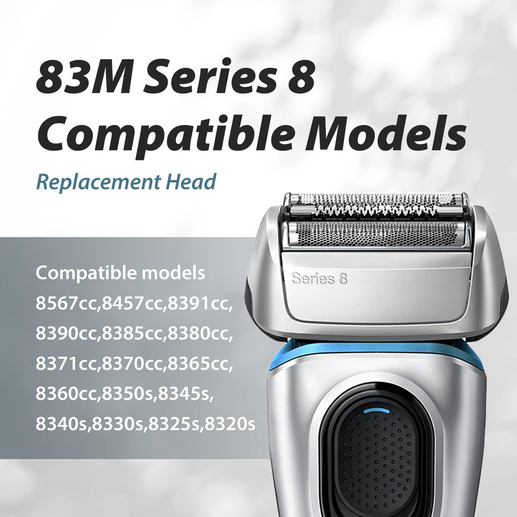 83M Electric Replacement Shaver Head Compatible with Series 8 Shaving Razor Head, Suitable for 8 Series Models 8370cc, 8340s, 8350s ets.